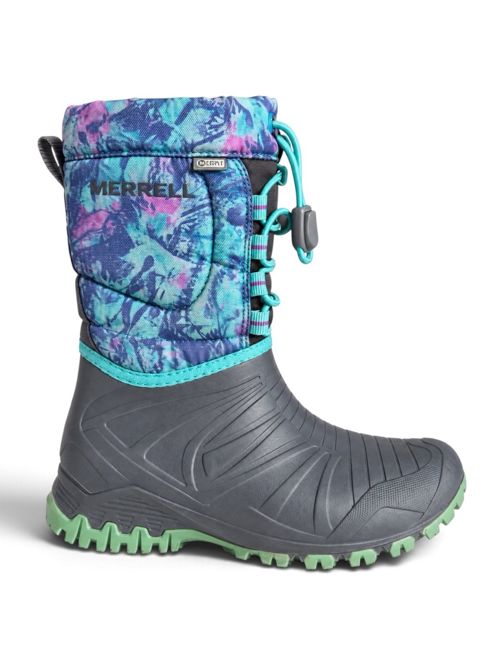 Merrell Kids Snow Quest Waterproof Snow Boots Blue Gray Multicolor Girls Size 11